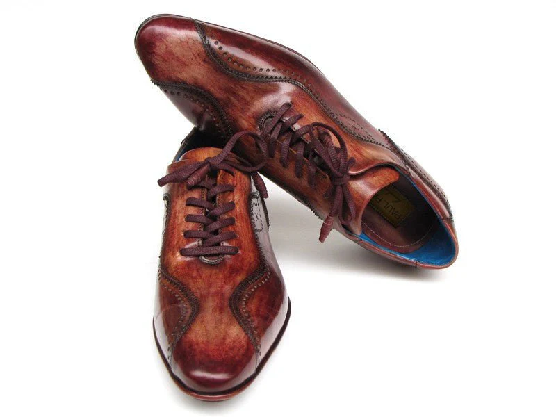 Paul Parkman Men's Hand-Painted, Handmade Lace-Up Casual Shoes in Brown - Image 5