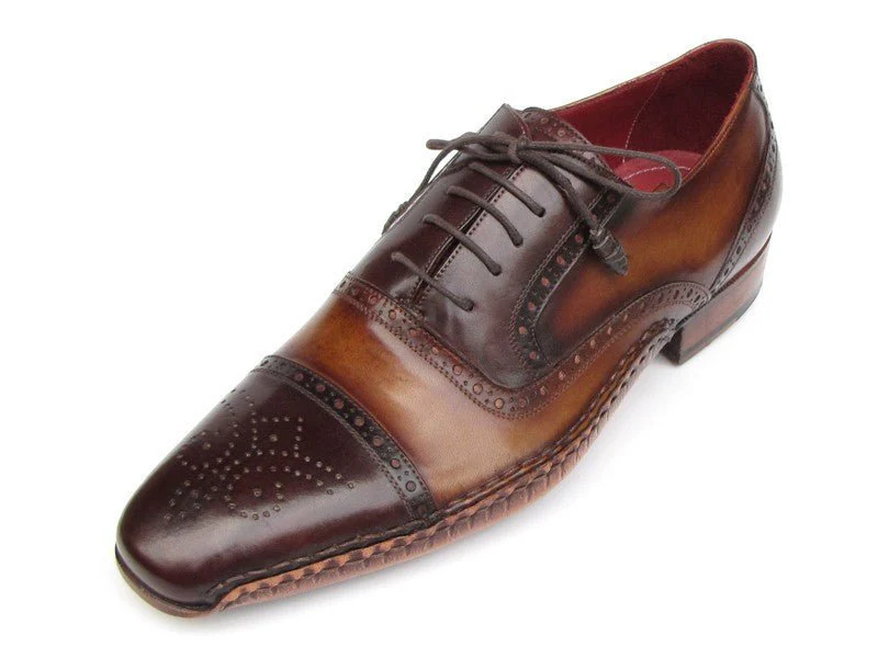Paul Parkman Men's Hand-Painted Leather Captoe Oxfords in Brown - Image 2