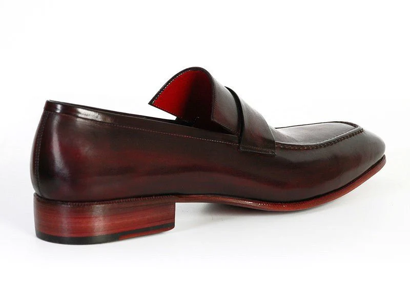 Paul Parkman Men's Hand-Painted Leather Loafers in Purple and Black - Image 6