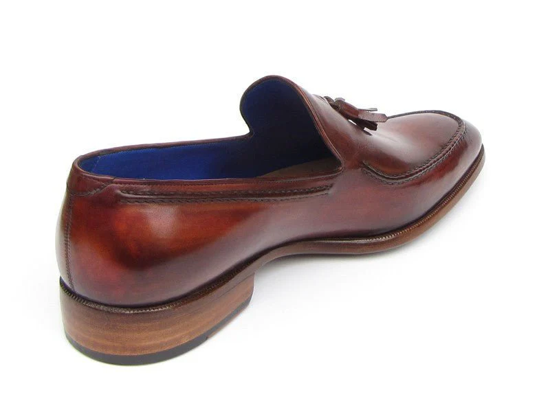 Paul Parkman Men's Hand-Painted Leather Tassel Loafers in Brown - Image 6