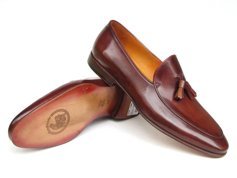 Paul Parkman Men's Hand-Painted Leather Tassel Loafers in Brown - Image 5