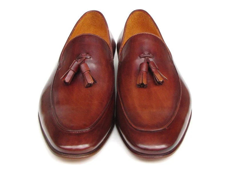 Paul Parkman Men's Hand-Painted Leather Tassel Loafers in Brown - Image 6