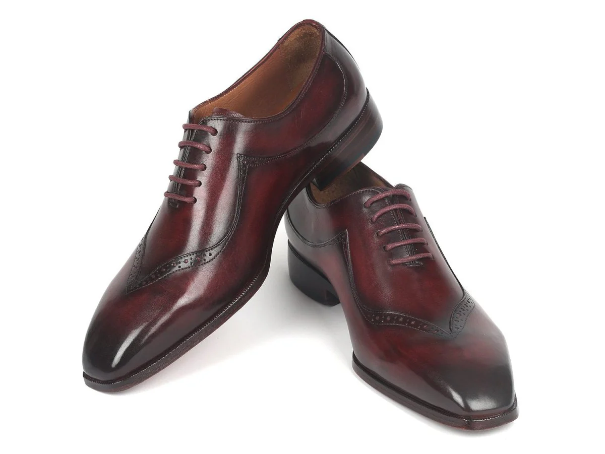 Paul Parkman Men's Hand-Painted Oxfords in Dark Bordeaux - Image 5