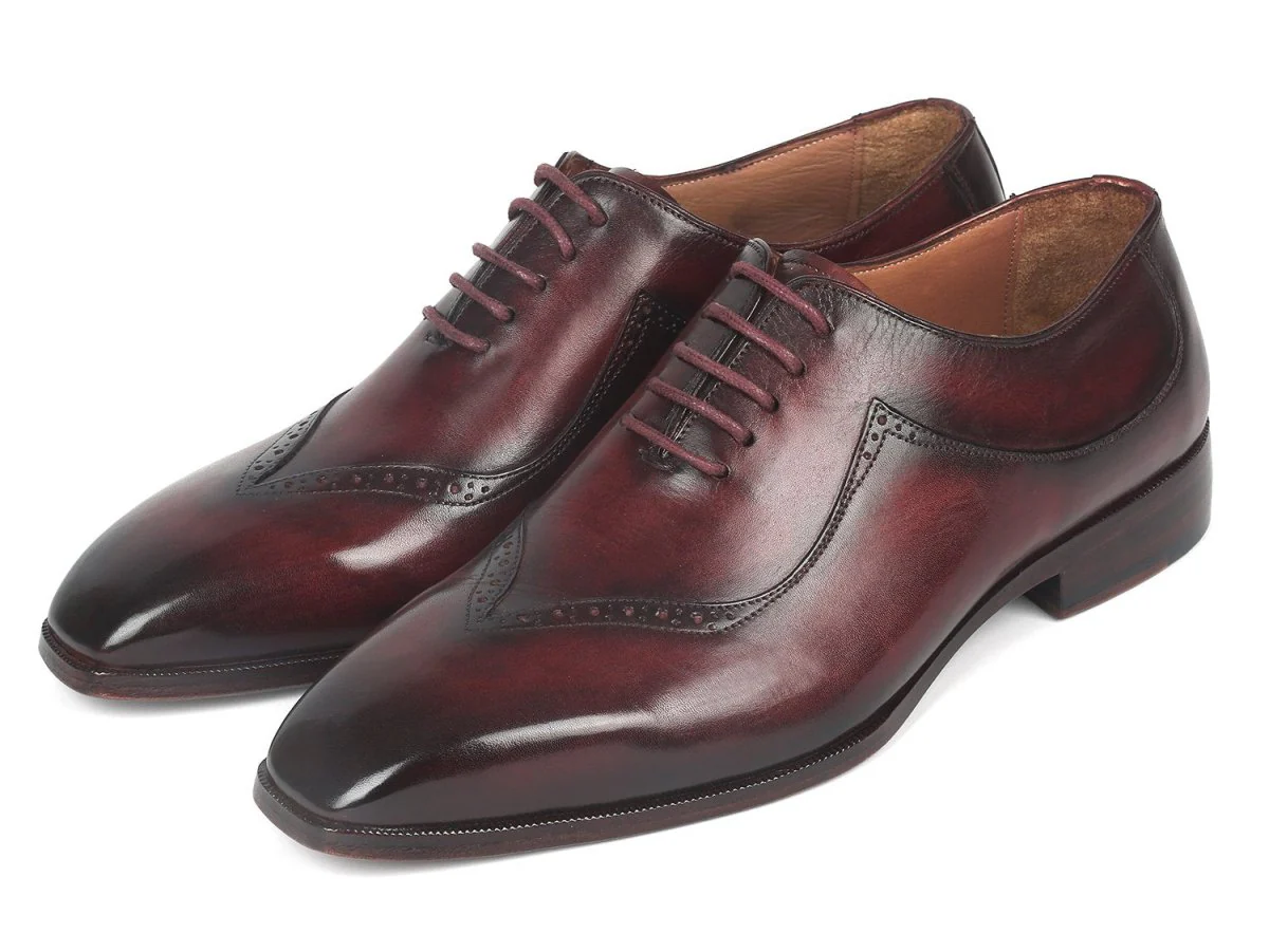 Paul Parkman Men's Hand-Painted Oxfords in Dark Bordeaux - Image 6