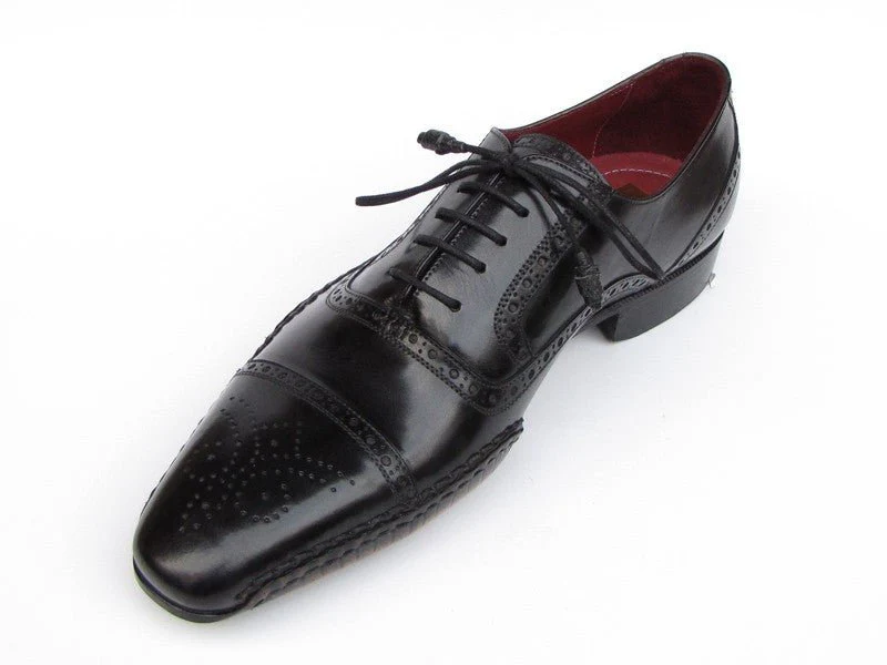 Paul Parkman Men's Handsewn Captoe Oxfords in Black - Image 2