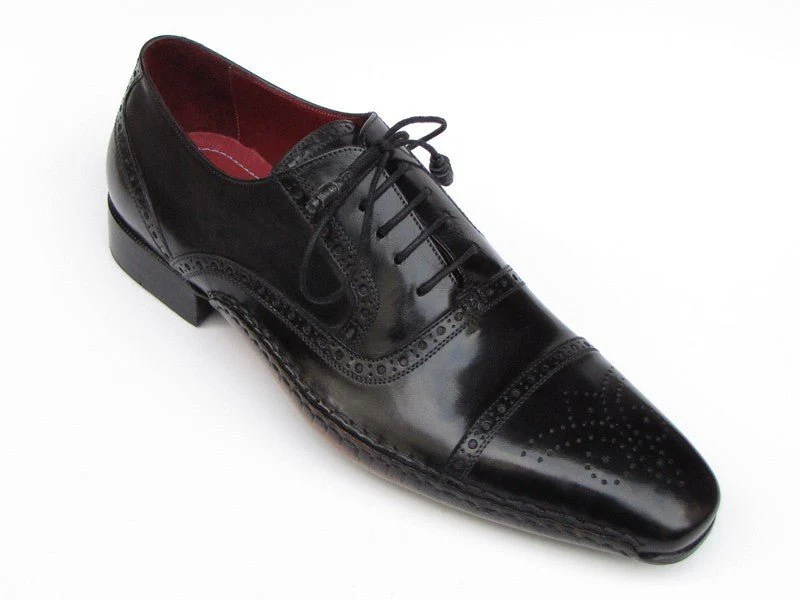 Paul Parkman Men's Handsewn Captoe Oxfords in Black - Image 3