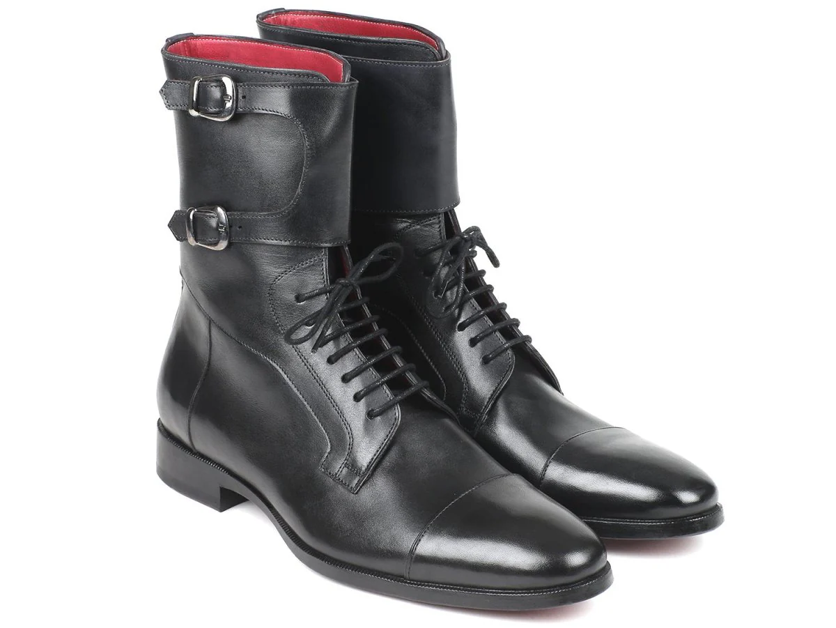 Paul Parkman Men's High Boots Black Calfskin (ID#F555-BLK) - Image 2