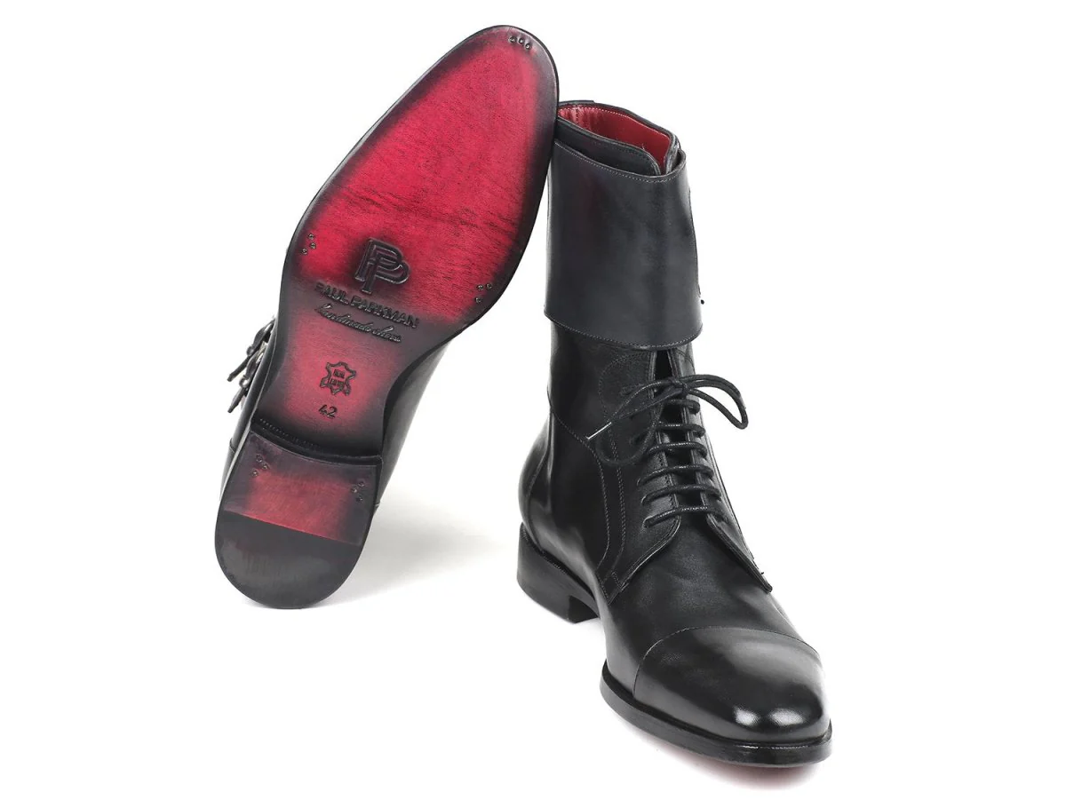 Paul Parkman Men's High Boots Black Calfskin (ID#F555-BLK) - Image 3