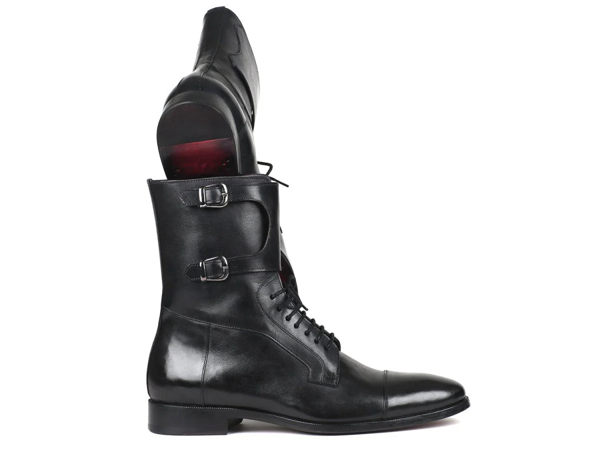 Paul Parkman Men's High Boots Black Calfskin (ID#F555-BLK) - Image 6