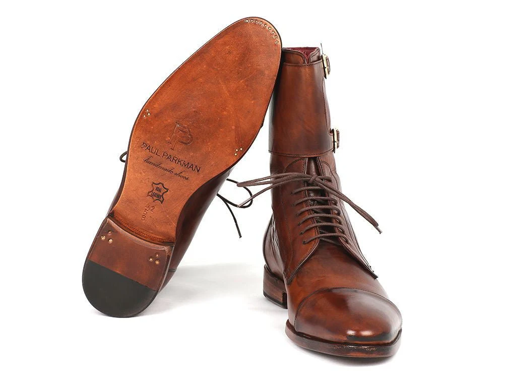 Paul Parkman Men's High Boots Brown Calfskin (ID#F554-BRW) - Image 2