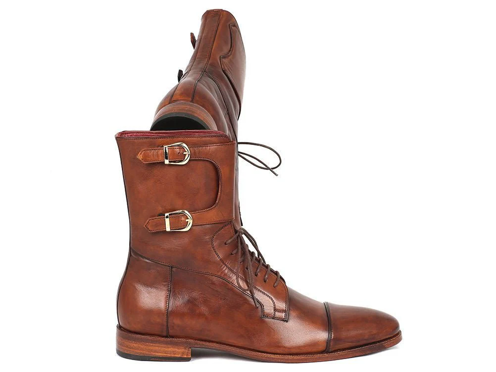 Paul Parkman Men's High Boots Brown Calfskin (ID#F554-BRW) - Image 4