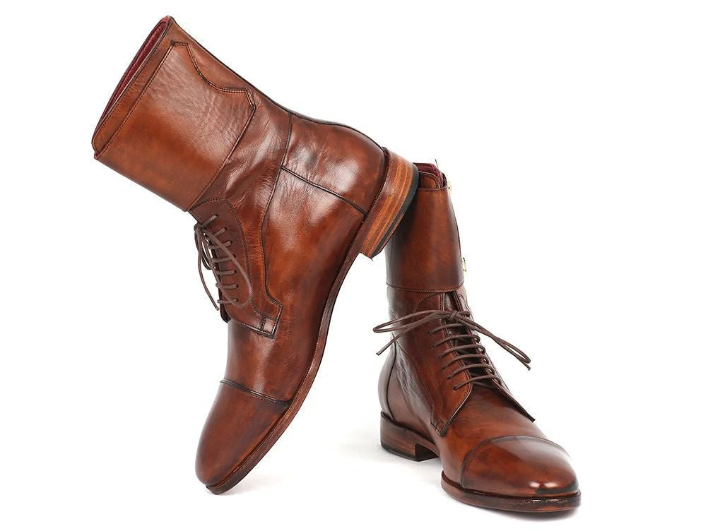 Paul Parkman Men's High Boots Brown Calfskin (ID#F554-BRW) - Image 5