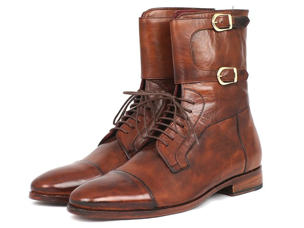 Paul Parkman Men's High Boots Brown Calfskin (ID#F554-BRW) - Image 6