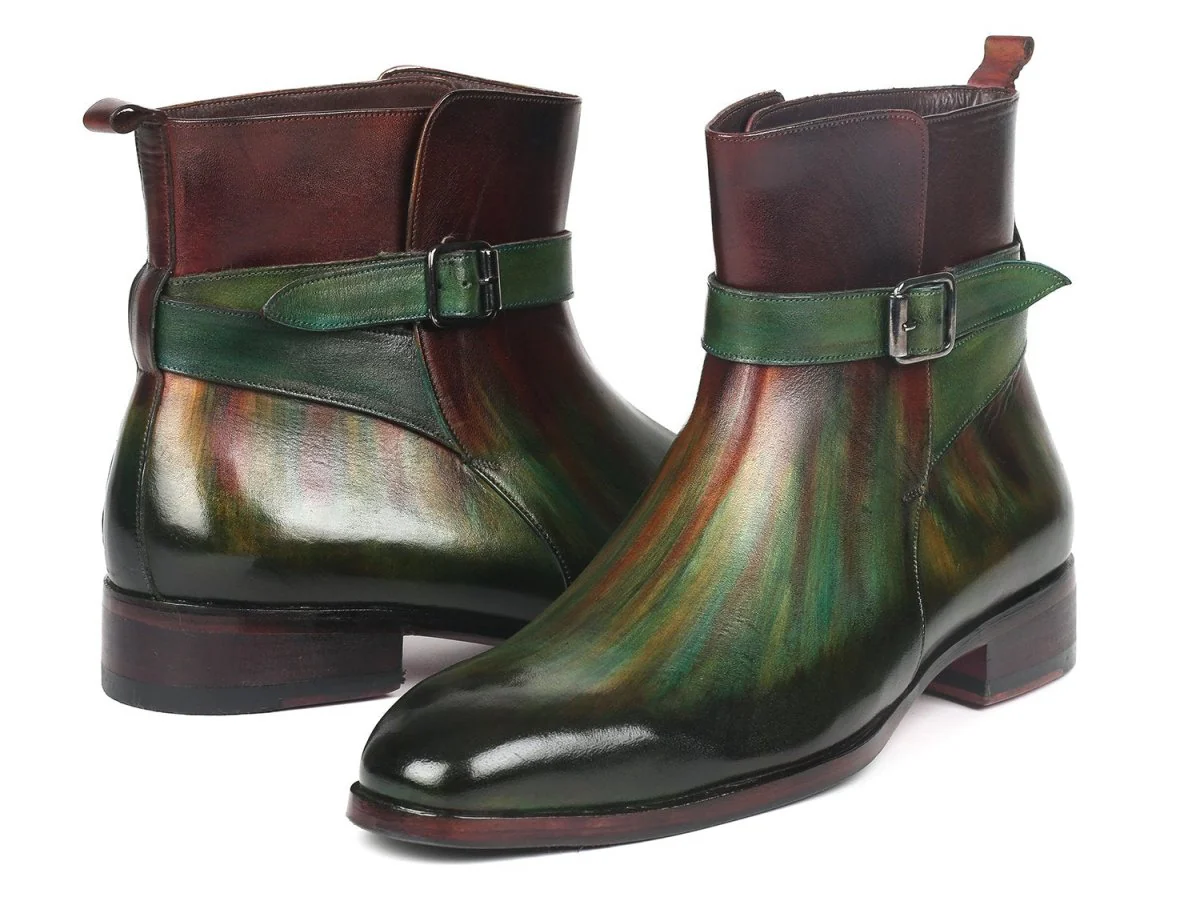 Paul Parkman Men's Jodhpur Boots Green and Bordeaux (957FRS84) - Image 2