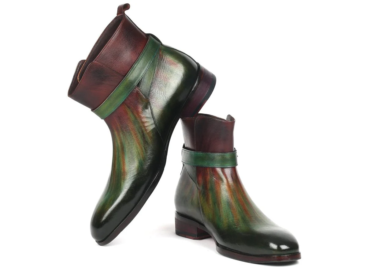Paul Parkman Men's Jodhpur Boots Green and Bordeaux (957FRS84) - Image 3