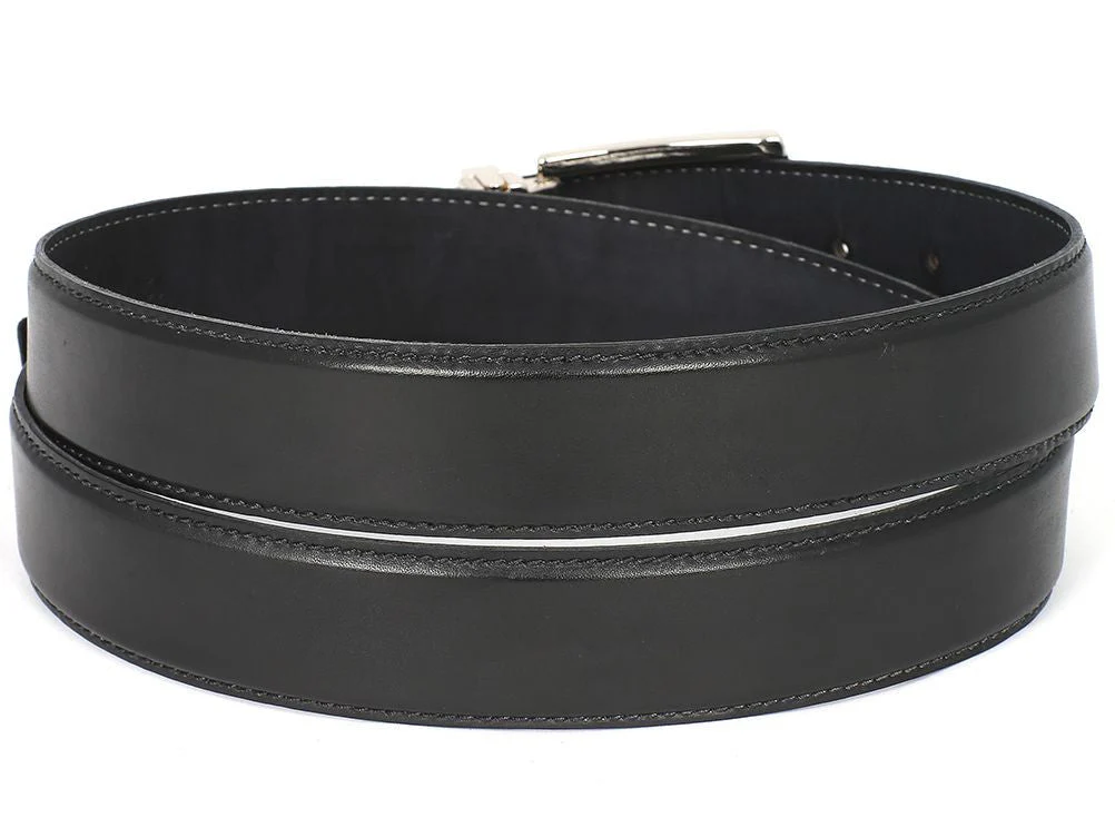 Paul Parkman Men's Leather Belt Hand-Painted Black (ID#B01-BLK) - Image 2