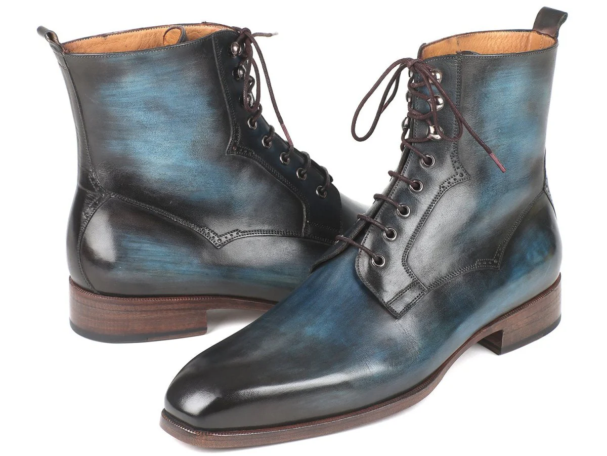 Paul Parkman Men's Leather Boots in Blue and Brown - Image 2