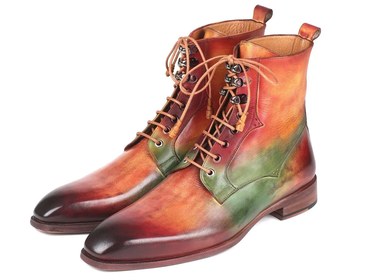 Paul Parkman Men's Leather Boots in Green, Camel and Bordeaux - Image 5