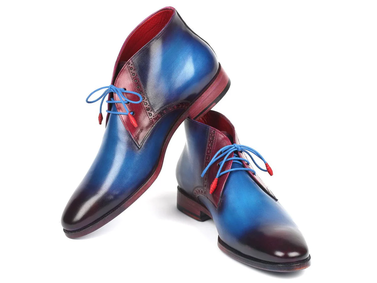 Paul Parkman Men's Leather Chukka Boots in Blue and Purple - Image 5