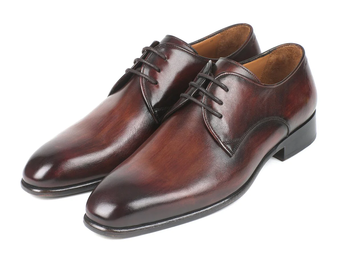 Paul Parkman Men's Leather Derby Shoes in Antique Brown - Image 6