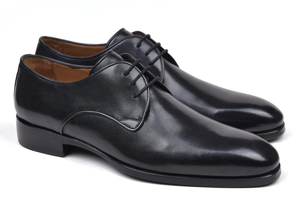 Paul Parkman Men's Leather Derby Shoes in Black - Image 2