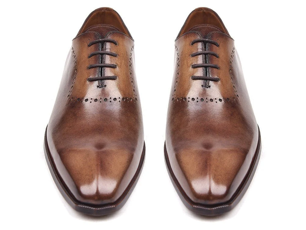 Paul Parkman Men's Leather Oxfords in Antique Brown Burnished - Image 4