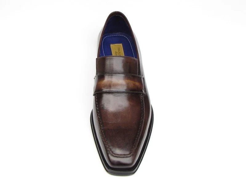 Paul Parkman Men's Loafer Bronze Hand Painted Shoes (ID#012-BRNZ) - Image 2