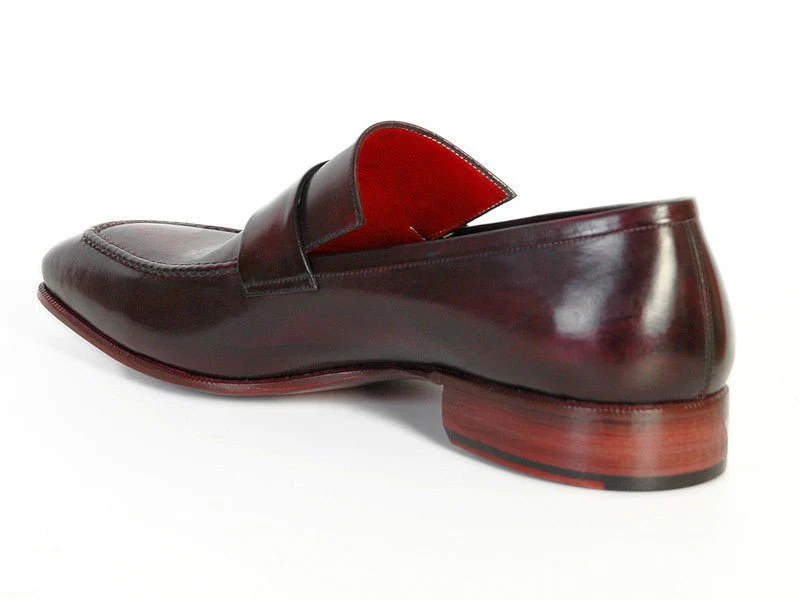Paul Parkman Men's Loafer Purple and Black Hand-Painted Leather Upper with Leather Sole (ID#093-RP-BLK) - Image 5
