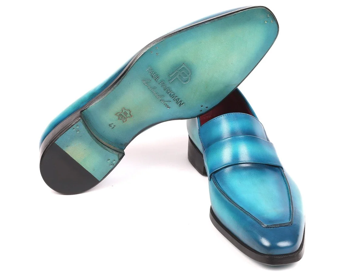 Paul Parkman Men's Loafers in Turquoise - Image 6