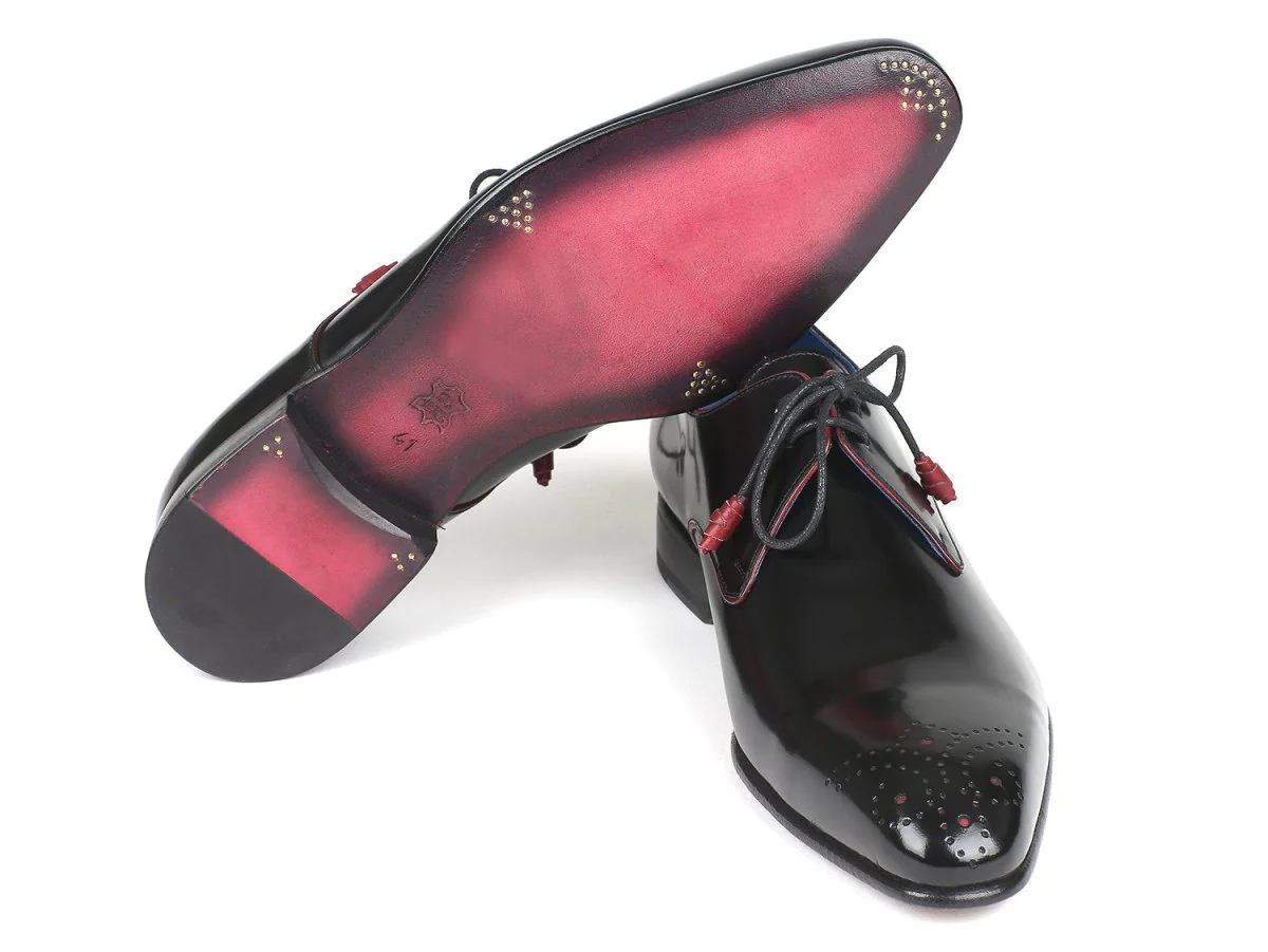 Paul Parkman Men's Medallion Toe Derby Shoes in Black - Image 6