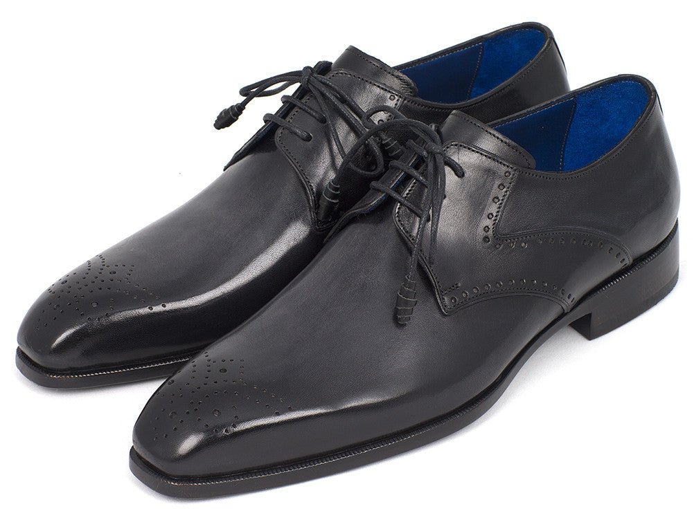 Paul Parkman Men's Medallion Toe Derby Shoes in Black - Image 5