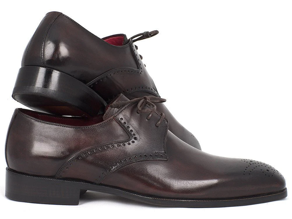 Paul Parkman Men's Medallion Toe Derby Shoes in Brown - Image 6