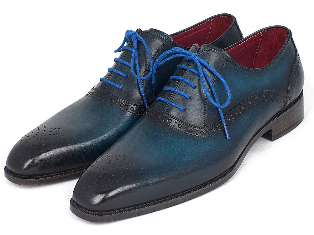 Paul Parkman Men's Medallion Toe Oxfords in Blue and Navy - Image 4