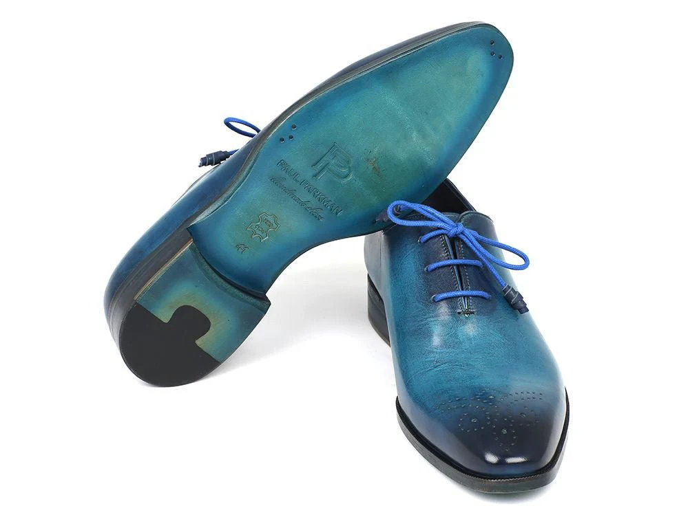 Paul Parkman Men's Medallion Toe Oxfords in Blue and Navy - Image 3
