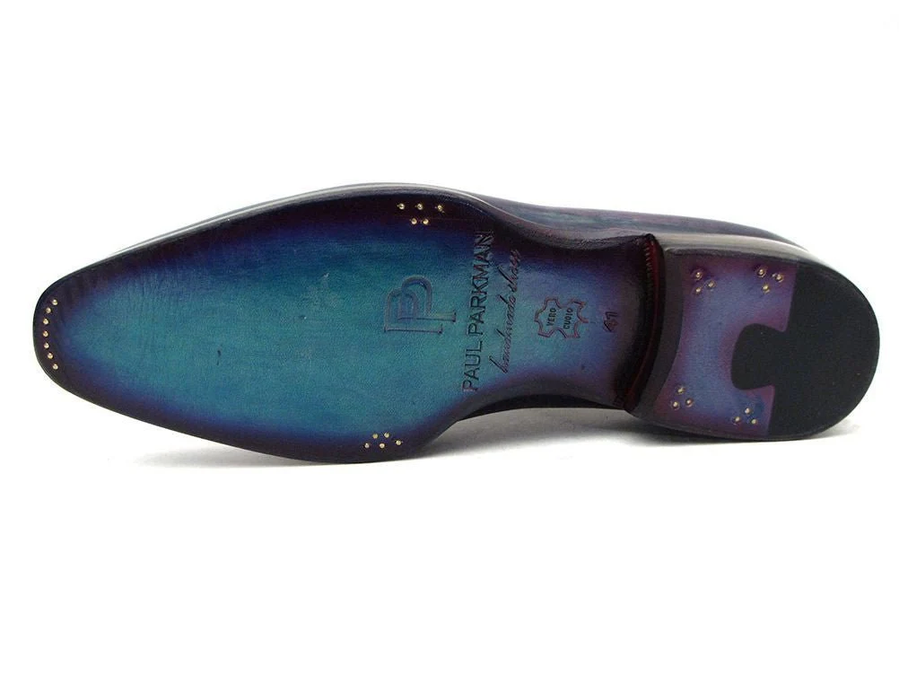Paul Parkman Men's Medallion Toe Oxfords in Purple and Navy - Image 3