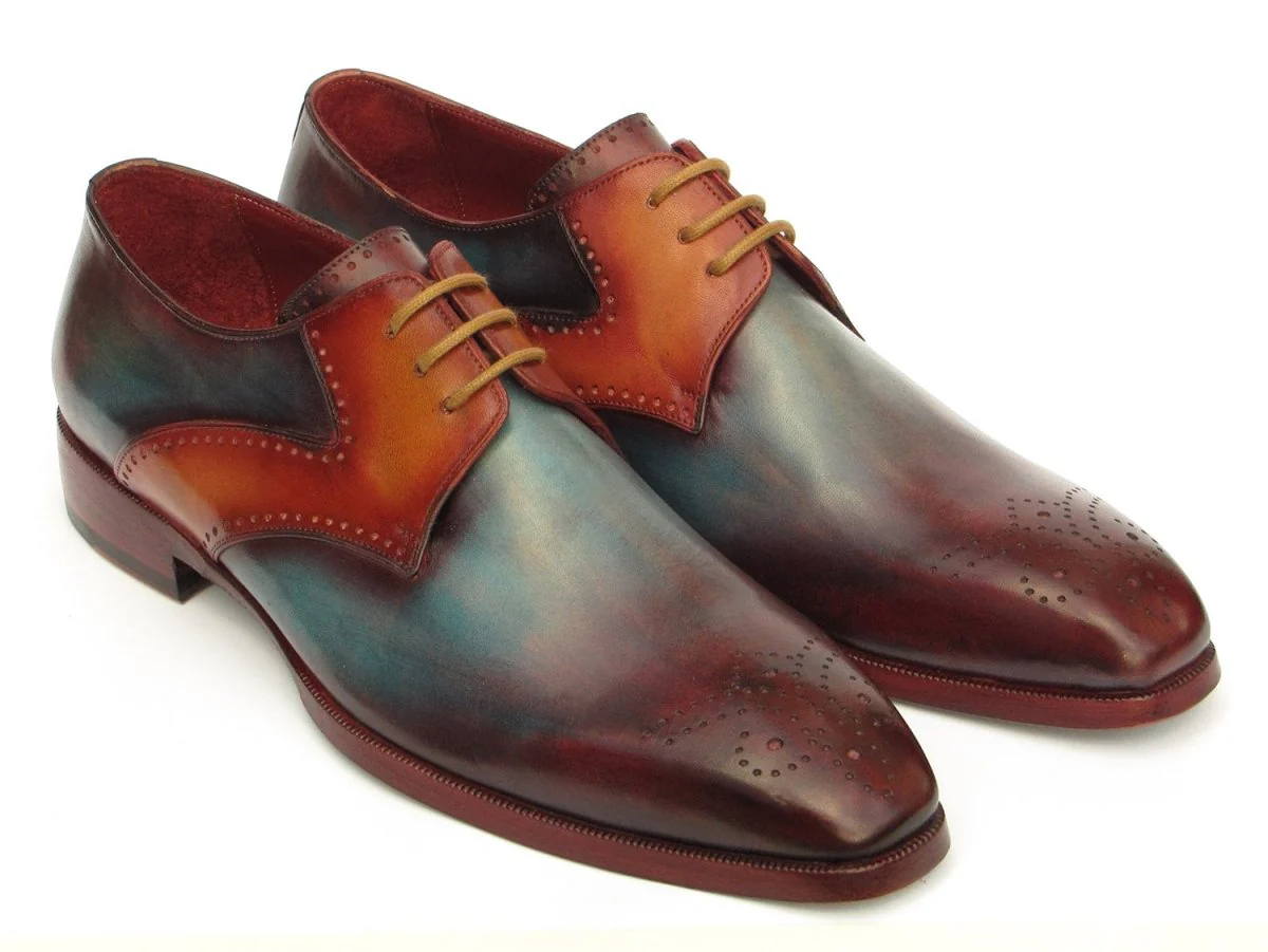 Paul Parkman Men's Multicolor Medallion Toe Derby Shoes (ID#6584-MIX)