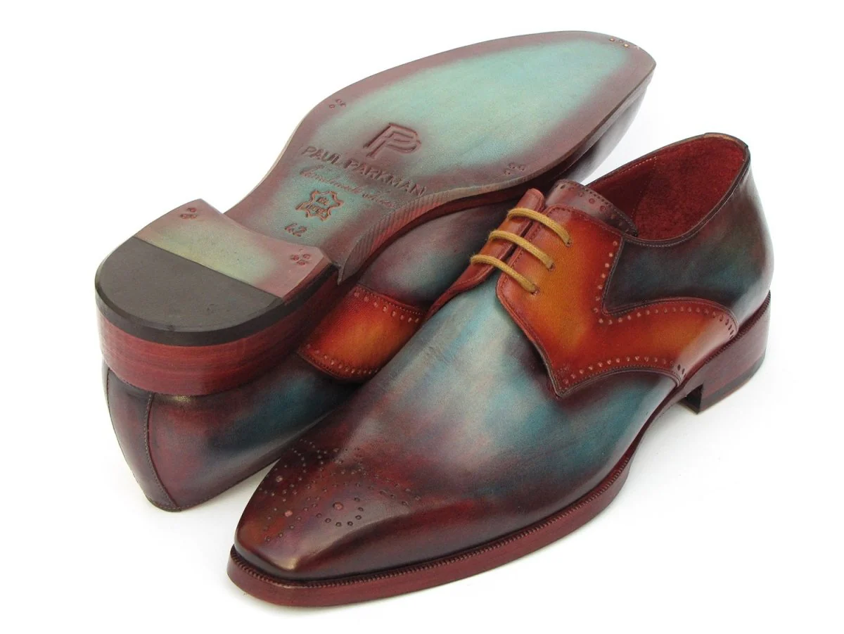 Paul Parkman Men's Multicolor Medallion Toe Derby Shoes (ID#6584-MIX) - Image 2