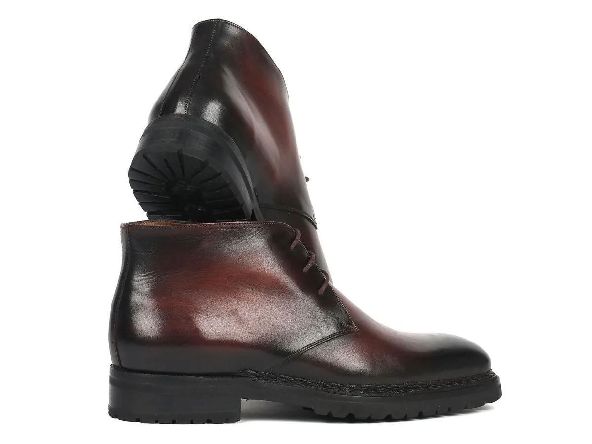 Paul Parkman Men's Norwegian Welted Chukka Boots Brown Burnished (ID#8504-BRW) - Image 5