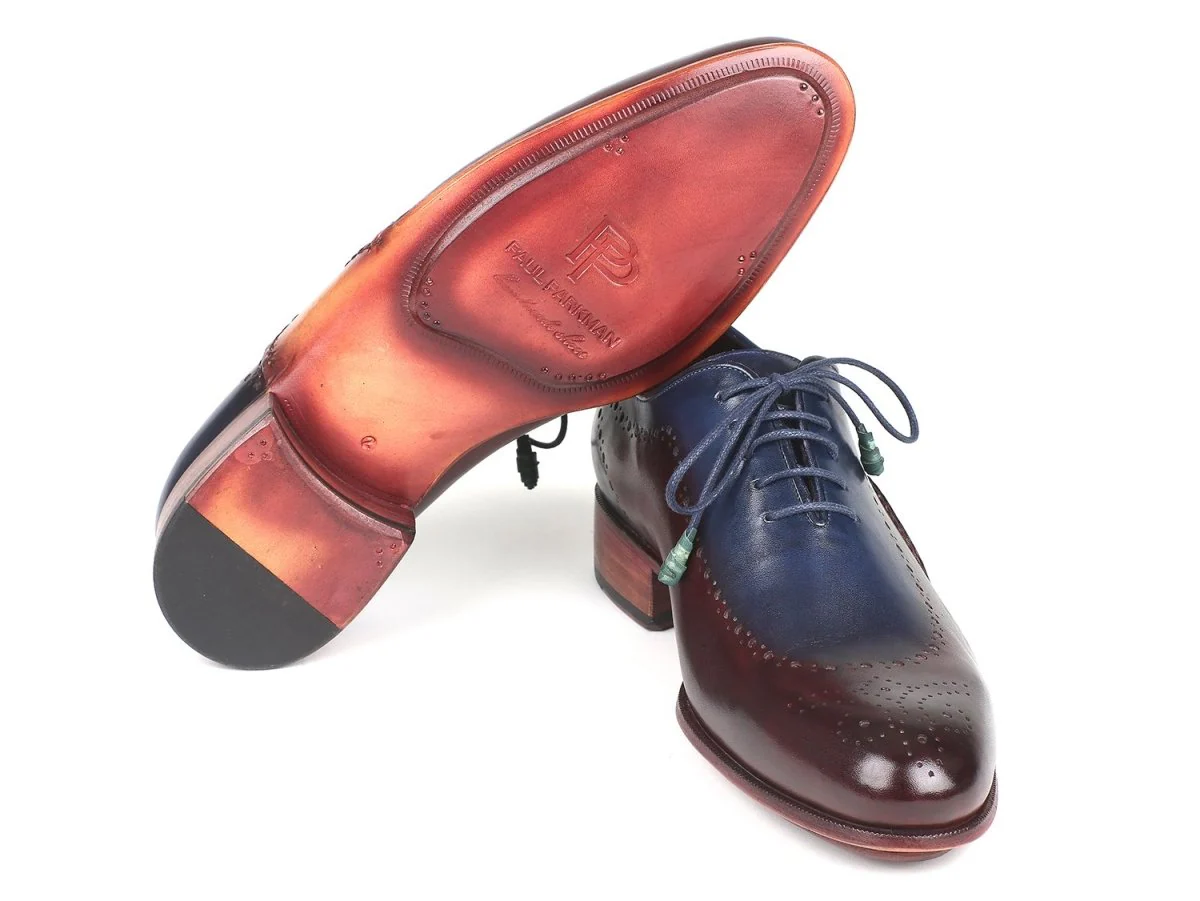 Paul Parkman Men's Opanka Construction Oxfords in Blue and Bordeaux - Image 6