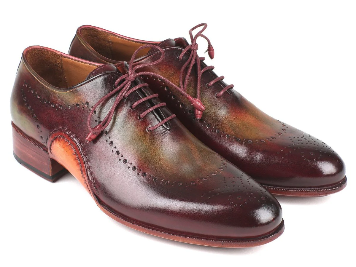 Paul Parkman Men's Opanka Construction Oxfords in Green and Bordeaux - Image 2