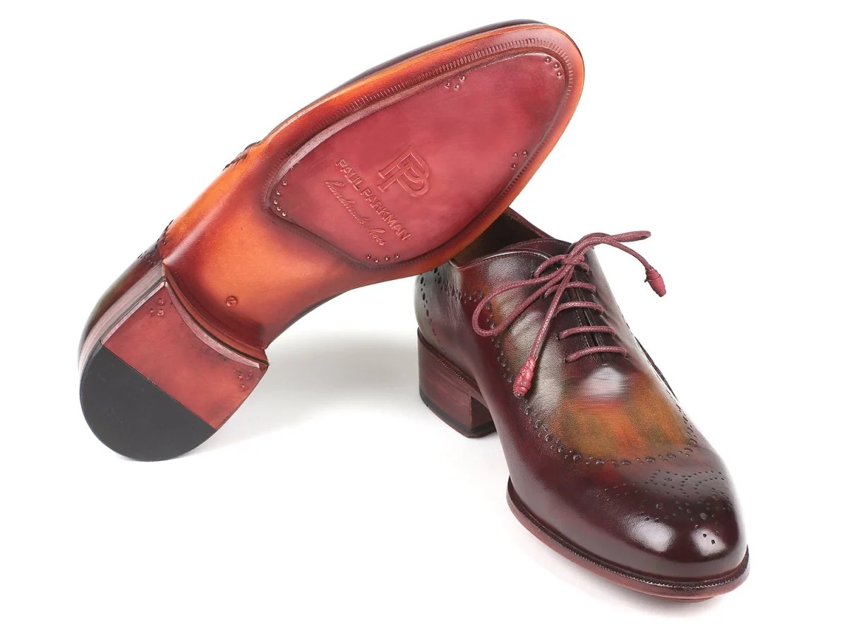 Paul Parkman Men's Opanka Construction Oxfords in Green and Bordeaux - Image 6