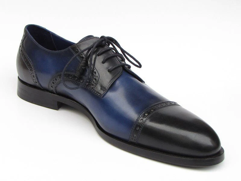 Paul Parkman Men's Parliament Blue Derby Shoes Leather Upper and Leather Sole (ID#046-BLU) - Image 6