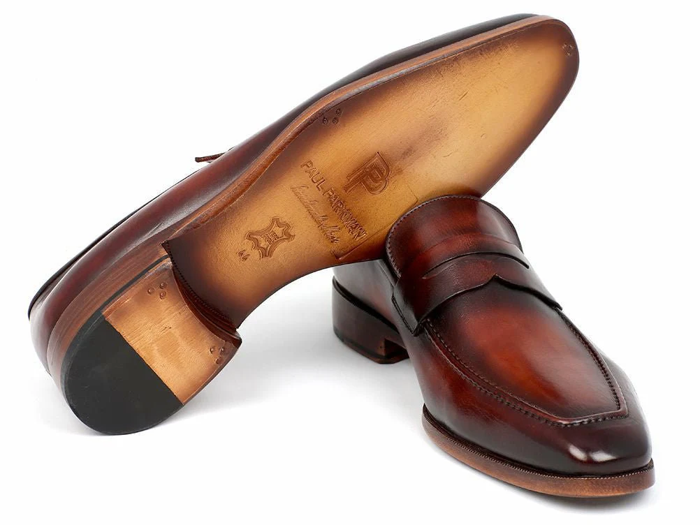 Paul Parkman Men's Penny Loafer Bordeaux and Brown Calfskin (ID#10FD61) - Image 3