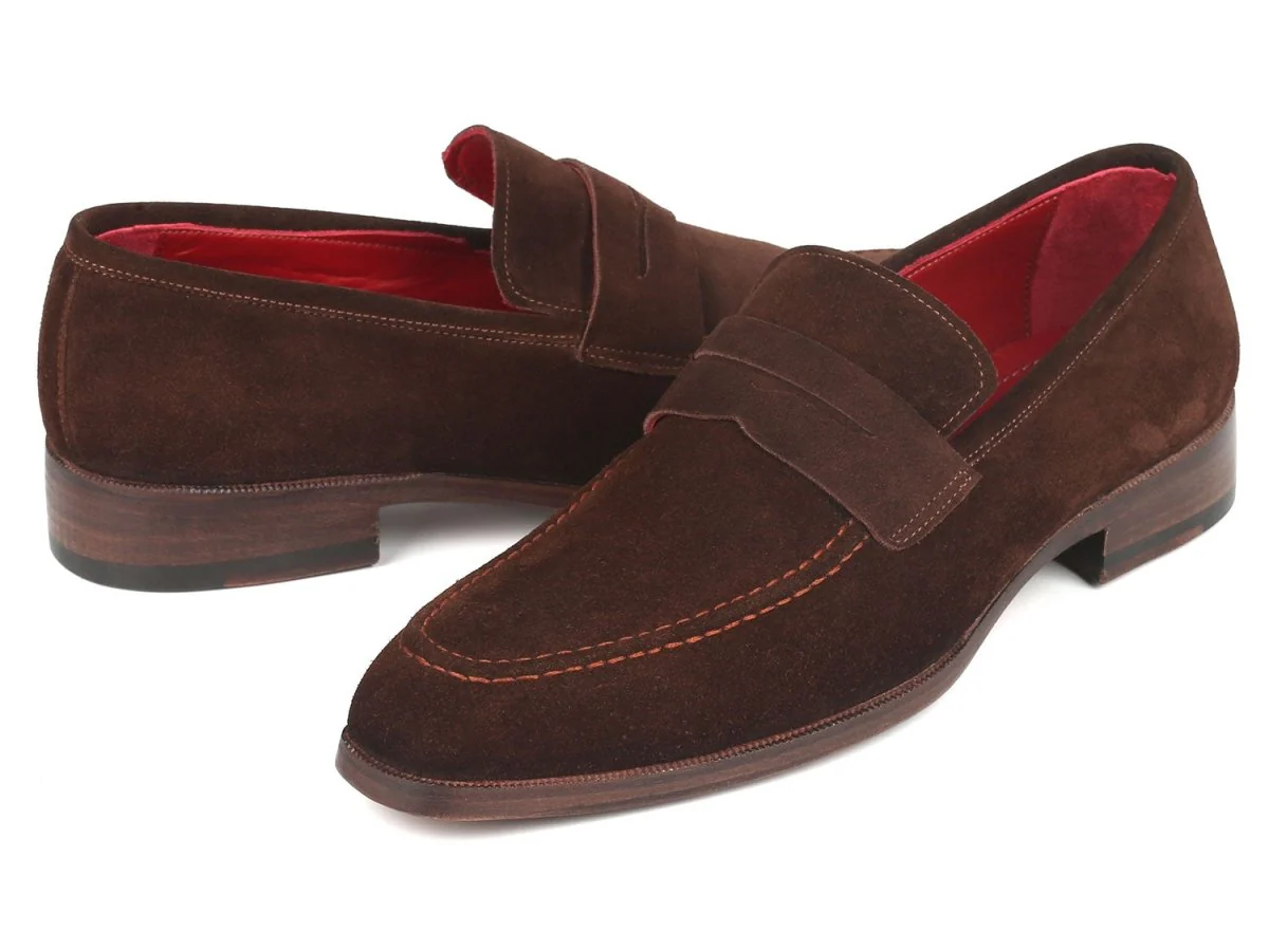 Paul Parkman Men's Penny Loafers Brown Suede (ID#10SD83) - Image 3