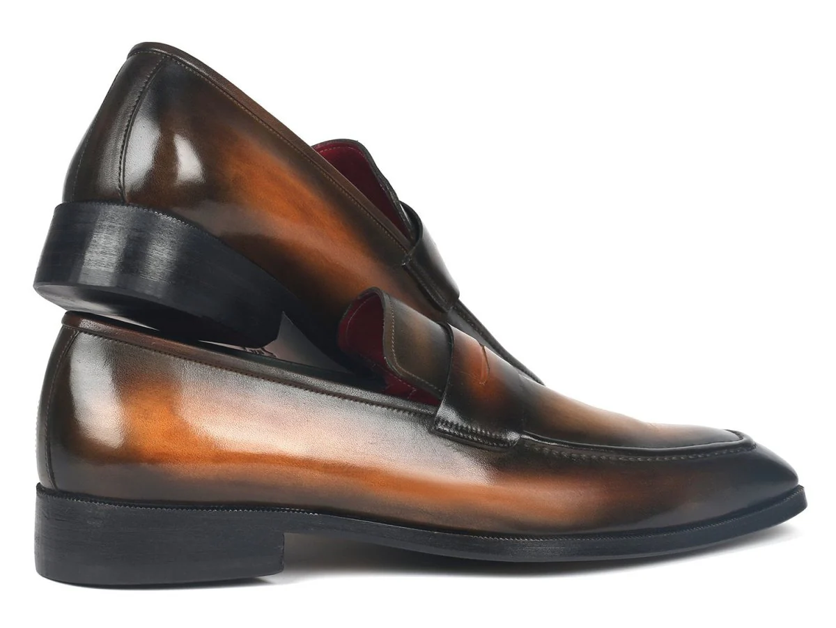 Paul Parkman Men's Penny Loafers in Olive Brown - Image 2