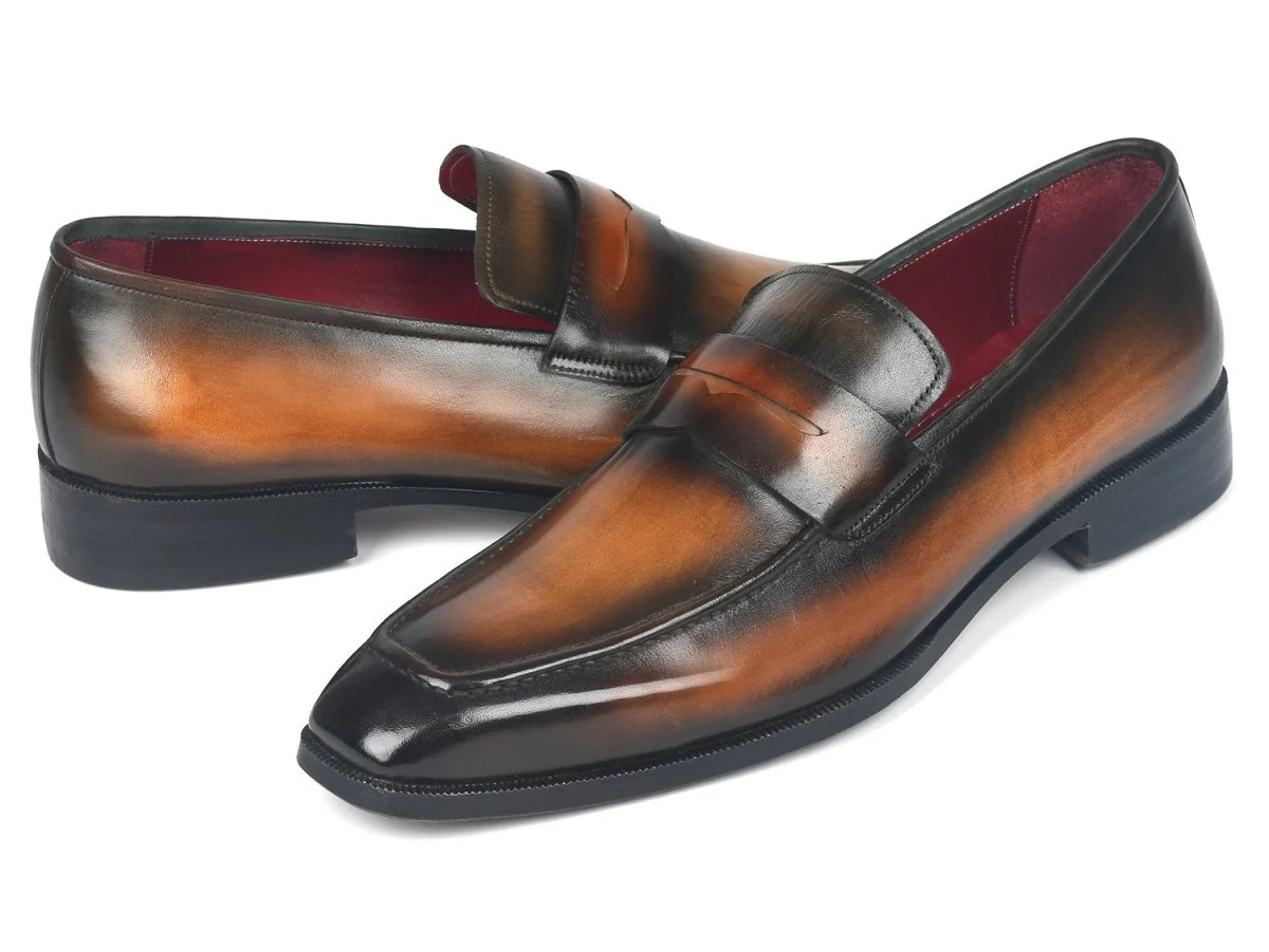 Paul Parkman Men's Penny Loafers Olive Brown (ID#10LZ24) - Image 3