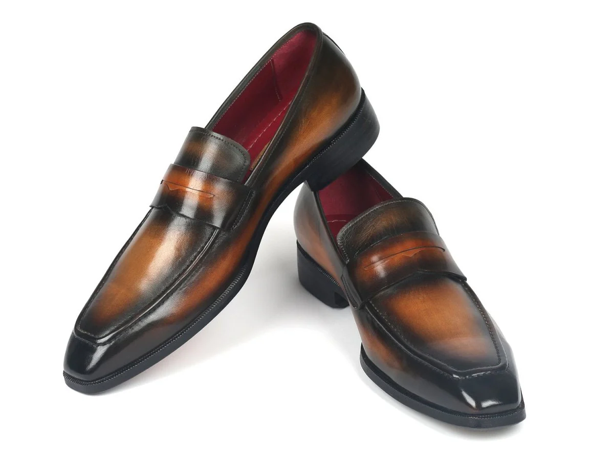 Paul Parkman Men's Penny Loafers Olive Brown (ID#10LZ24) - Image 4