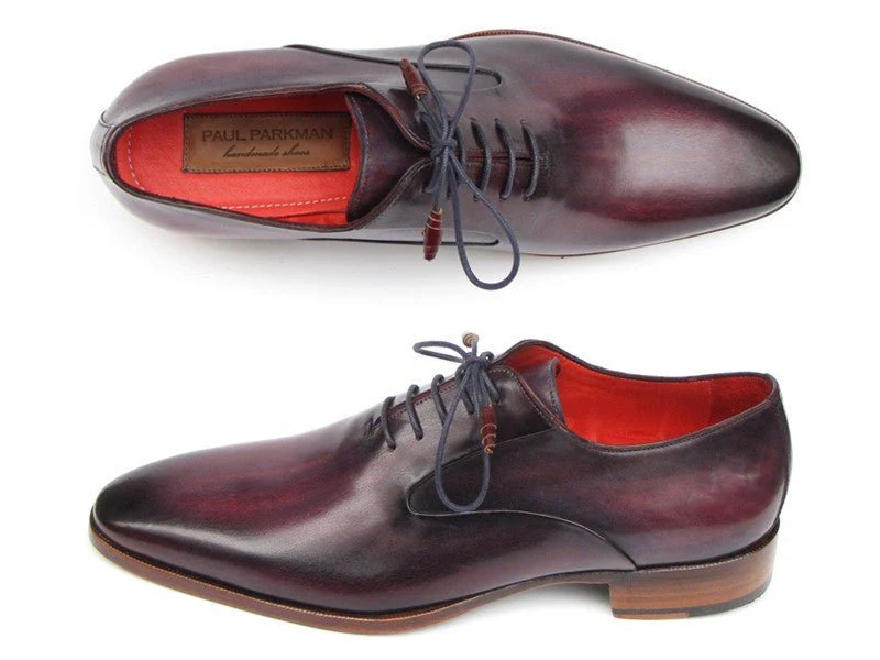 Paul Parkman Men's Plain Toe Oxfords Purple Shoes (ID#019-RP)