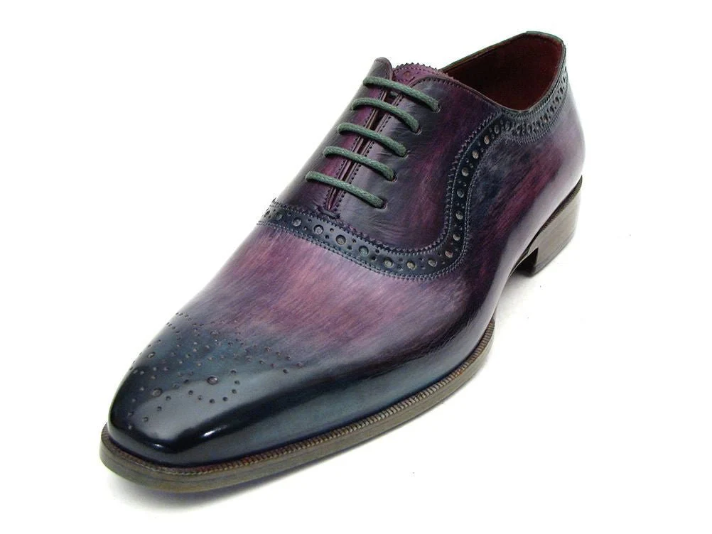 Paul Parkman Men's Purple and Navy Medallion Toe Oxfords (ID#PR88TT) - Image 2