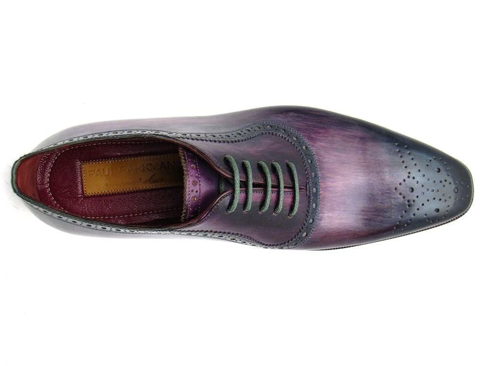 Paul Parkman Men's Purple and Navy Medallion Toe Oxfords (ID#PR88TT) - Image 6